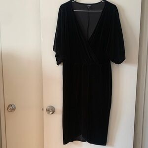 Express Black Midi Velvet Dress